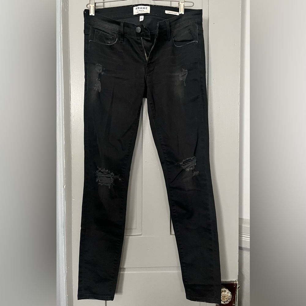 Frame - Black Low Rise Skinny Jeans - Sz 27